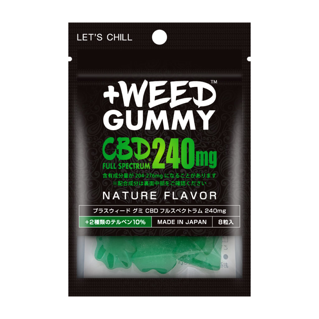 ＋WEEDグミ フルスペクトラム 8粒入り CBD240mgの製品画像