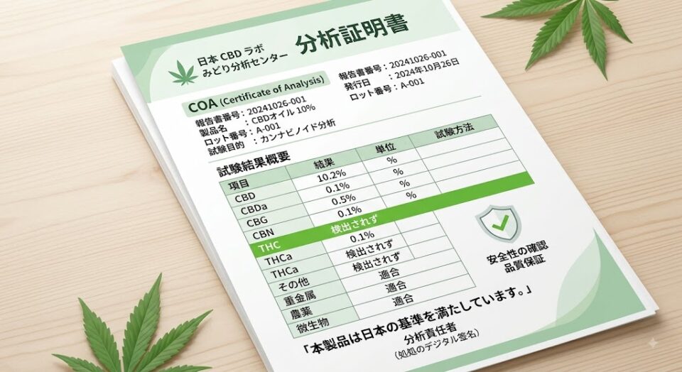 CBD分析証明書COAの見方